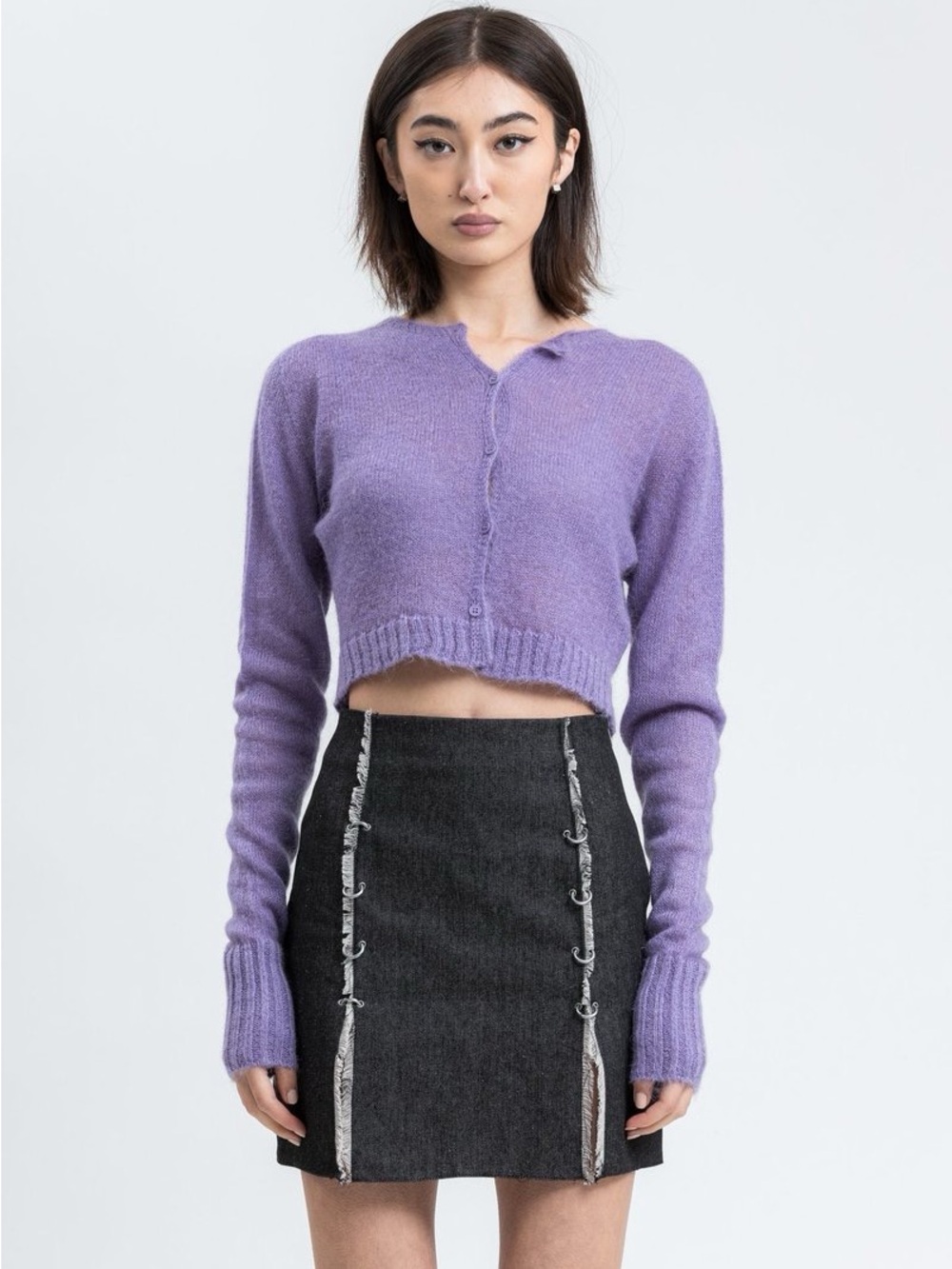 Guizio Purple Mohair Cardigan
